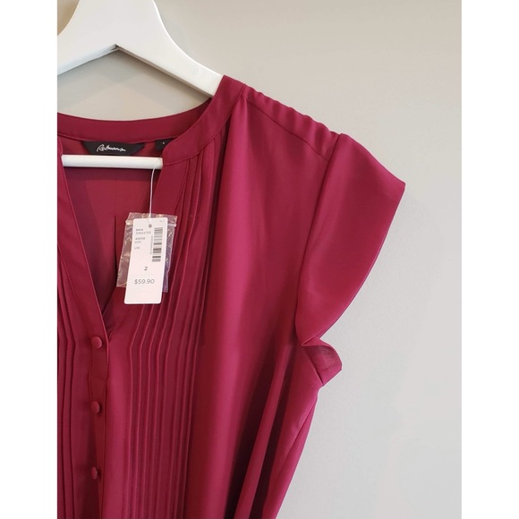 NWT Burgundy Sleeveless Shirt Dress - Picture 3 of 3